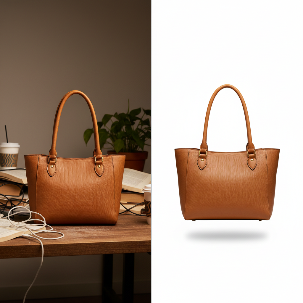 Before and after background removal comparison